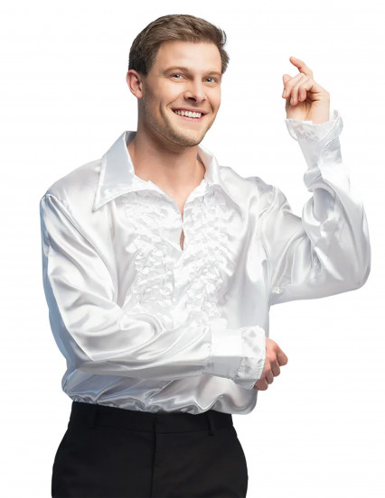 Camisa blanca estilo disco para adulto 1