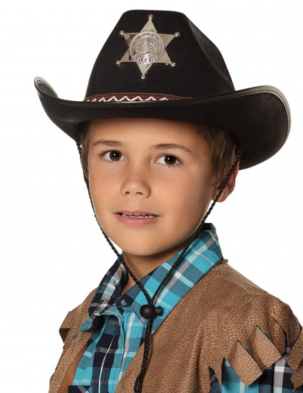 Sombrero negro de sheriff para adulto 1
