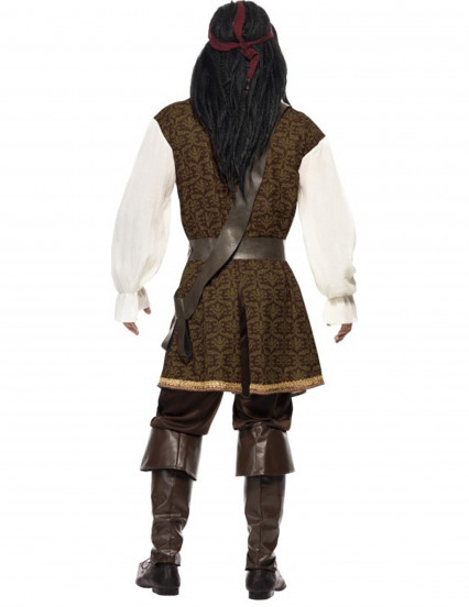 Disfraz pirata marrón para hombre 3