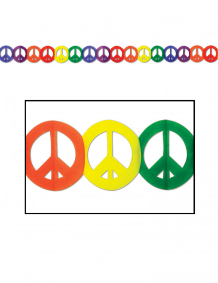 Guirnalda multicolor papel Hippie Peace 1