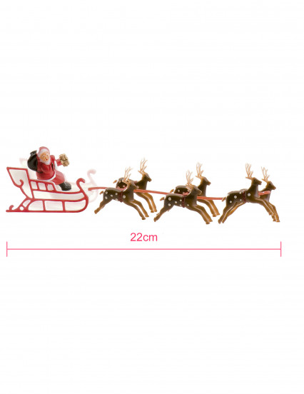 Decoración pastel trineo de Papá Noel 22 cm 2