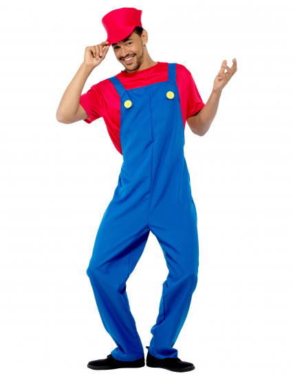 Disfraz de fontanero rojo para hombre 2