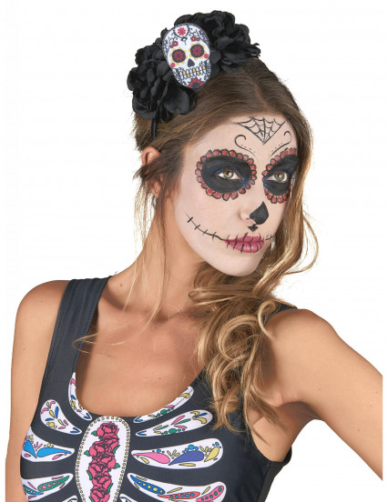 Diadema calavera multicolor Día de los Muertos adulto 1