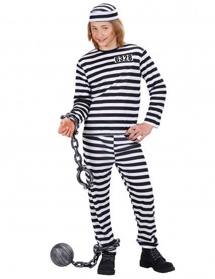 Disfraz prisionero negro y blanco niño 2