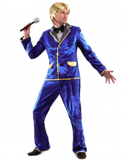 Disfraz disco brillante azul hombre 1