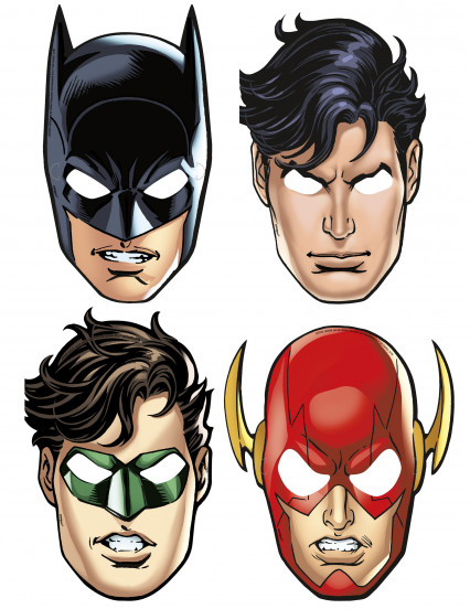 8 Máscaras de cartón Justice League™ - niños 1