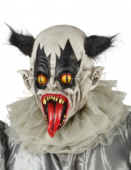 Máscara látex payaso negro y blanco adulto 2