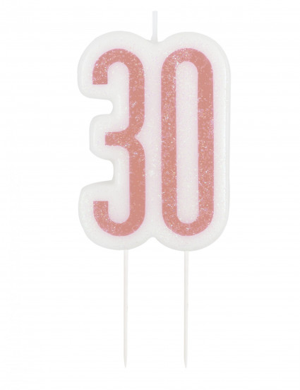 Vela 30 años color rosa  7 cm 1