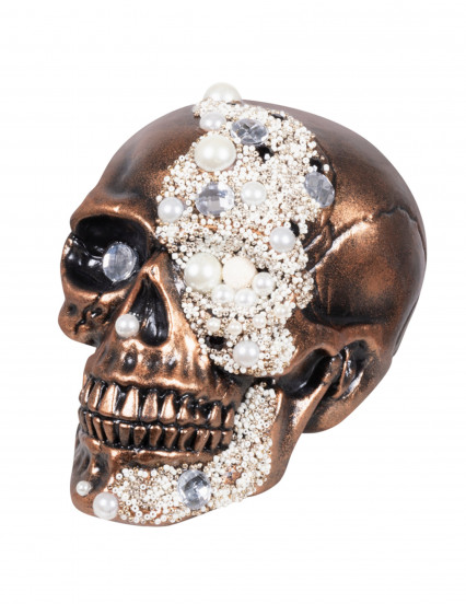 Decoración calavera decorada con diamantes 16 x 15 x 21 cm 1