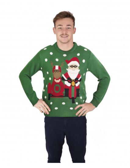Jersey navideño de Pápa Noel en moto Jersey navideño de Pápa Noel en moto