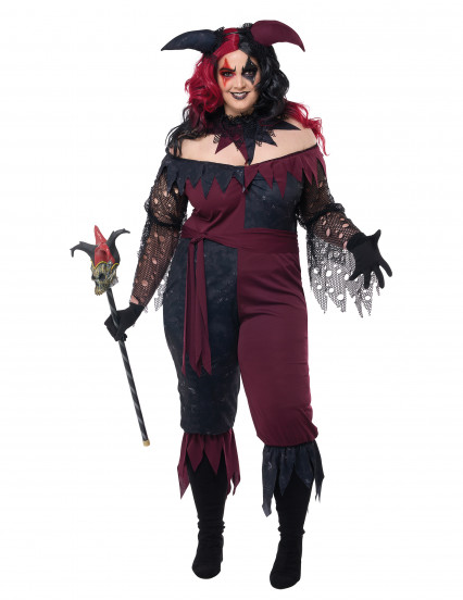 Disfraz de joker psicópata de talla grande para mujer 1