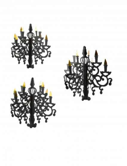 3 Candelabros colgantes de cartón de 35, 45 y 55 cm 1