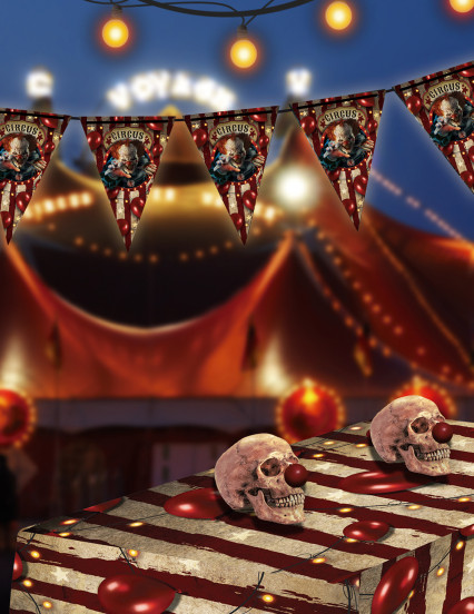 Guirnalda de plástico de payaso de Halloween 3 m 3