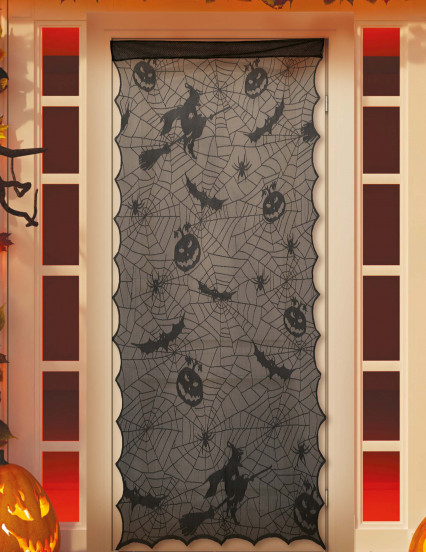 Decoración de puerta con encaje negro 194 x 100 cm	 1