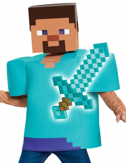 Kit de disfraz de Steve Minecraft™ con espada para niños 1