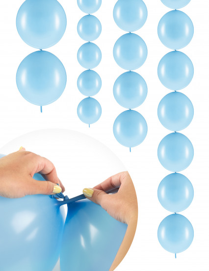 20 globos inflados azul pastel para atar 28 cm 1