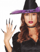 Uñas postizas negras adulto Halloween